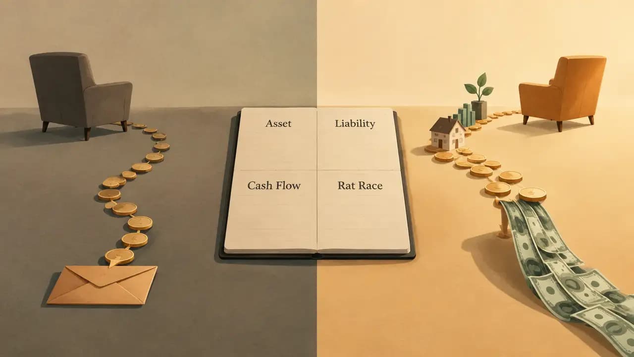 Cover art for the Rich Dad Poor Dad: What the Rich Teach Their Kids About Money That the Poor and Middle Class Do Not! summary